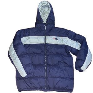 New England Patriots NFL Puffer Down Hooded Jacket Size XL - Rare